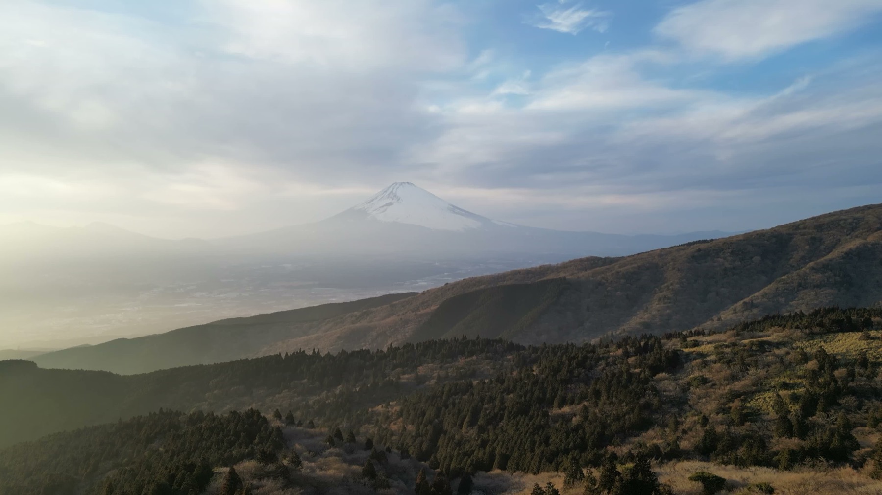 富士山與箱根高地空拍畫面